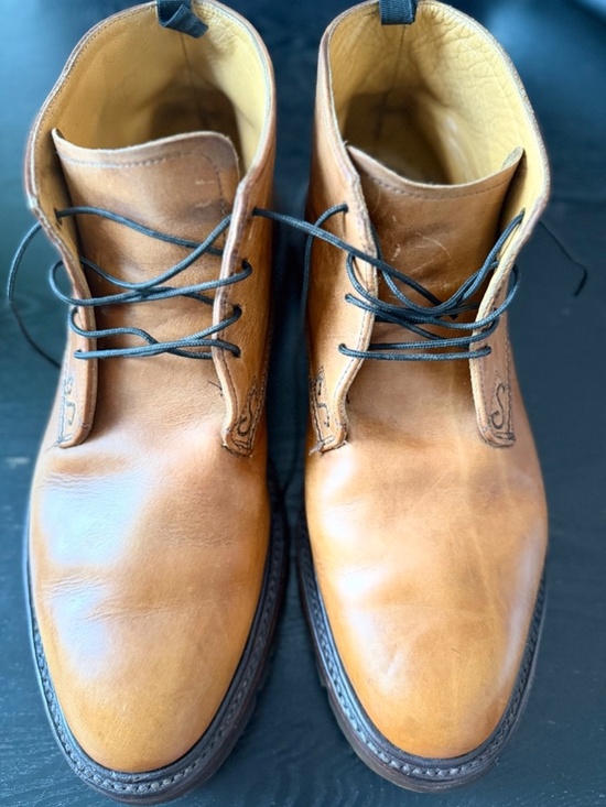 Oliver Sweeney Hoffman Cognac Leather Chukka Boots Vibram Sole Size 9.5 US main image 6